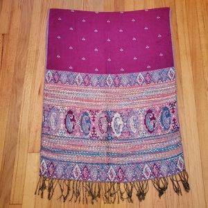 Pashmina Hot Pink Paisley Scarf Wrap